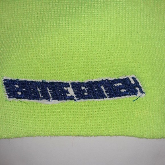 Billie Eilish Beanie / Hat Neon Green, Embroidered with Logo, YP Classics, EUC - Picture 8 of 9
